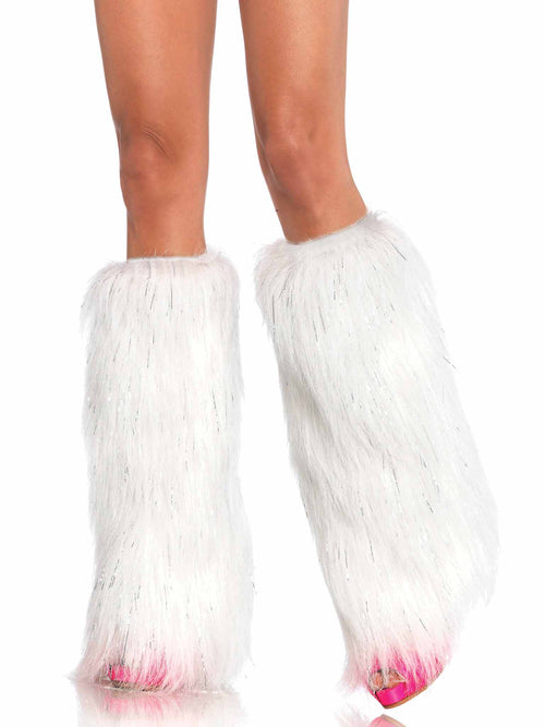 FURRY LUREX LEG WARMERS