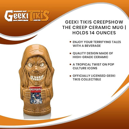Geeki Tikis Creepshow The Creep 14-Ounce Ceramic Mug | Cocktail Tumbler, Beer Mug Glassware For Liquor, Beverages, Pub Drinks, Tropical Drinkware For Home Bar | Horror Movie Gifts and Collectibles