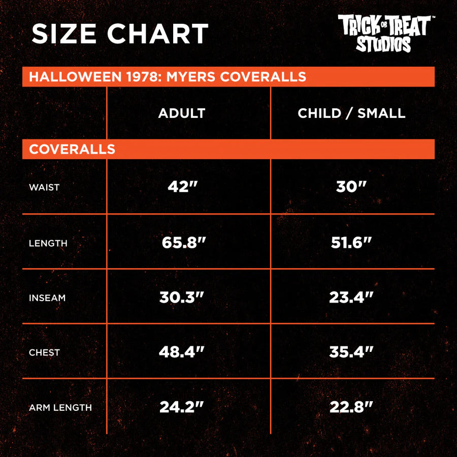 HALLOWEEN II DELUXE COVERALLS - CHILDREN'S / SMALL