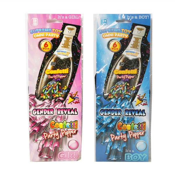 Gender Reveal Confetti Popper 6ct