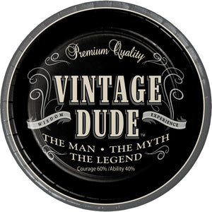 Vintage Dude Cake Plates 8ct | Milestone Birthday