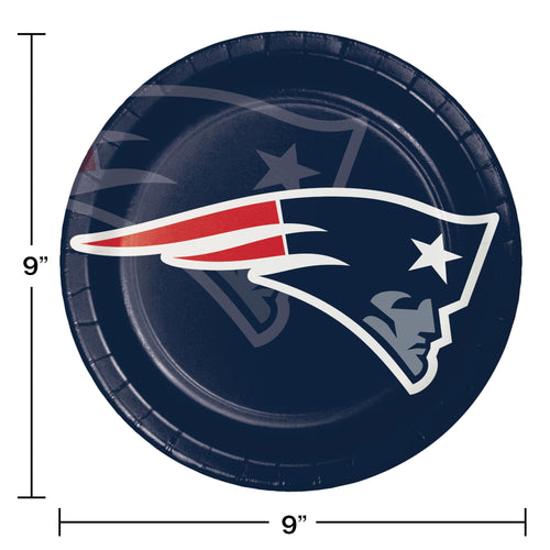 New England Patriots 9in Paper Plates 8ct