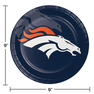 Denver Broncos 9in Paper Plates 8ct