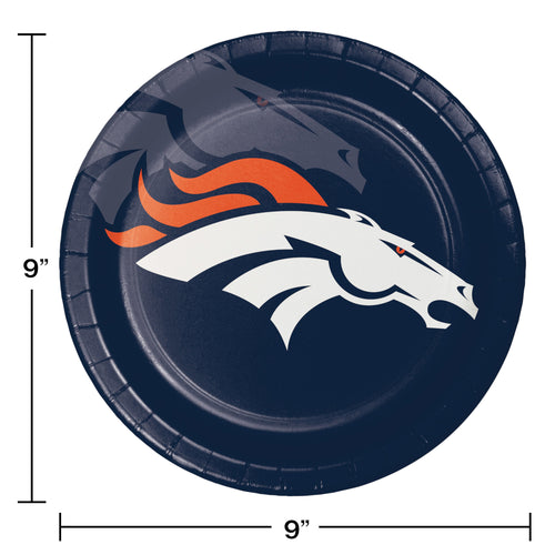 Denver Broncos 9in Paper Plates 8ct