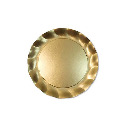 Wavy Salad Plate Satin Gold/8pk