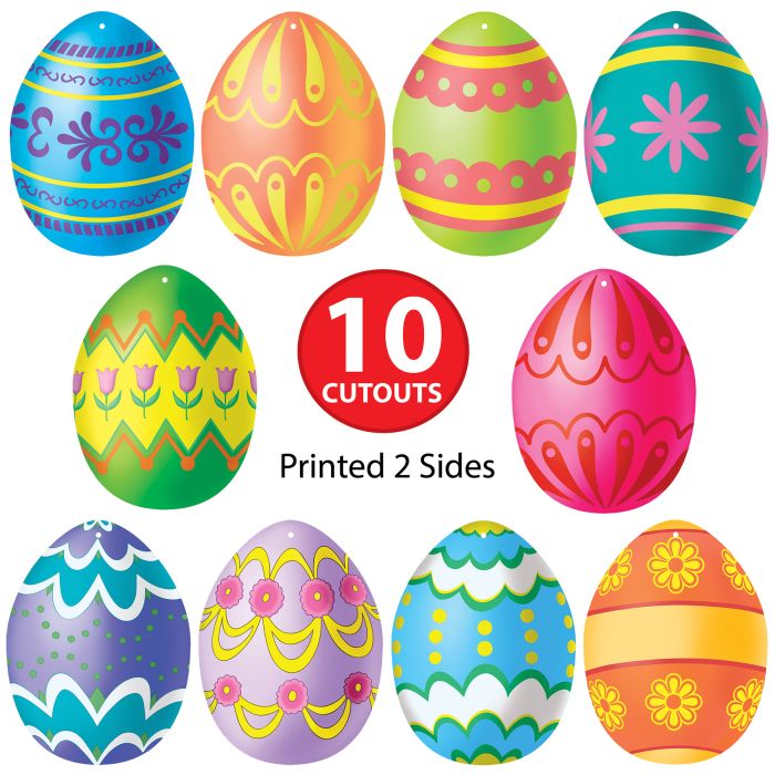 Mini Easter Egg Cutouts 10ct