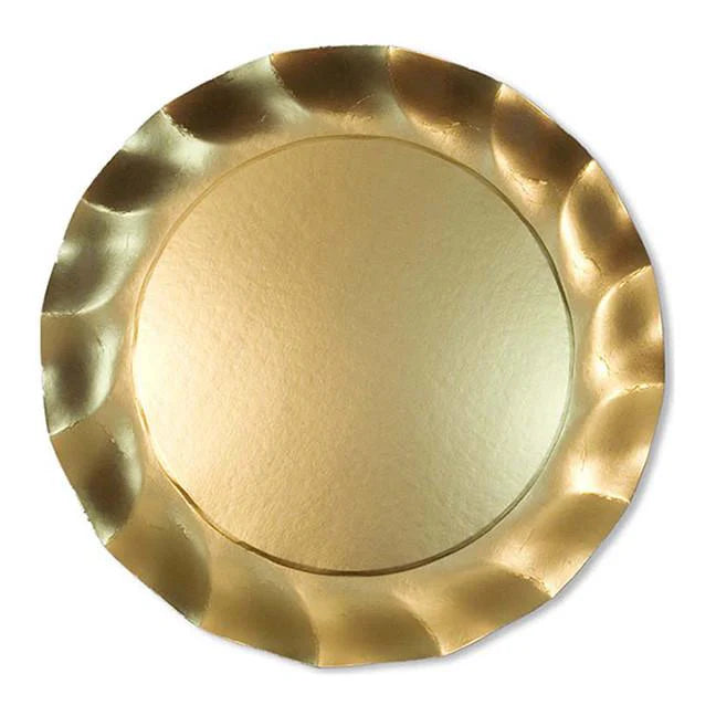 Wavy Charger Satin Gold/8pk
