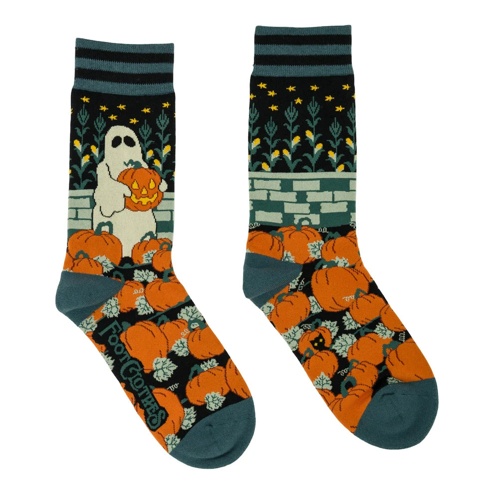 Ghoulish Gourd Crew Socks