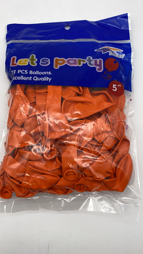 5" Latex Balloons 72pcs/bag | Orange