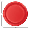 Red Paper 10in Dinner Plates 24ct | Solids