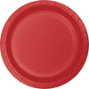 Red Paper 10in Dinner Plates 24ct | Solids