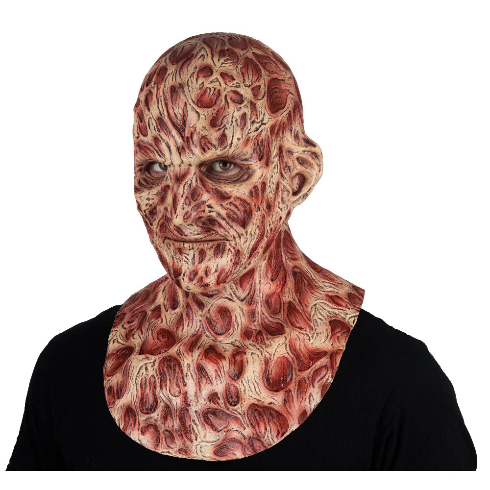 Burned Man Latex Mask With Neck