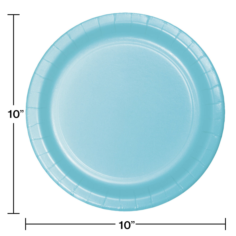 Pastel Blue Paper 10in Dinner Plates 24ct  | Solids
