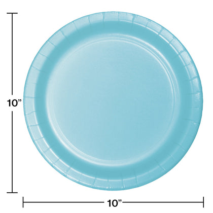 Pastel Blue Paper 10in Dinner Plates 24ct  | Solids