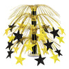 Silver Star Cascade Centerpiece | Black & Gold