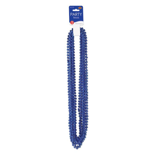Blue Party Beads - Small Round 12ct