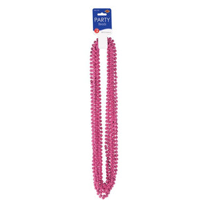 Hot Pink Party Beads - Small Round 12ct