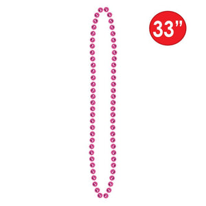 Hot Pink Party Beads - Small Round 12ct