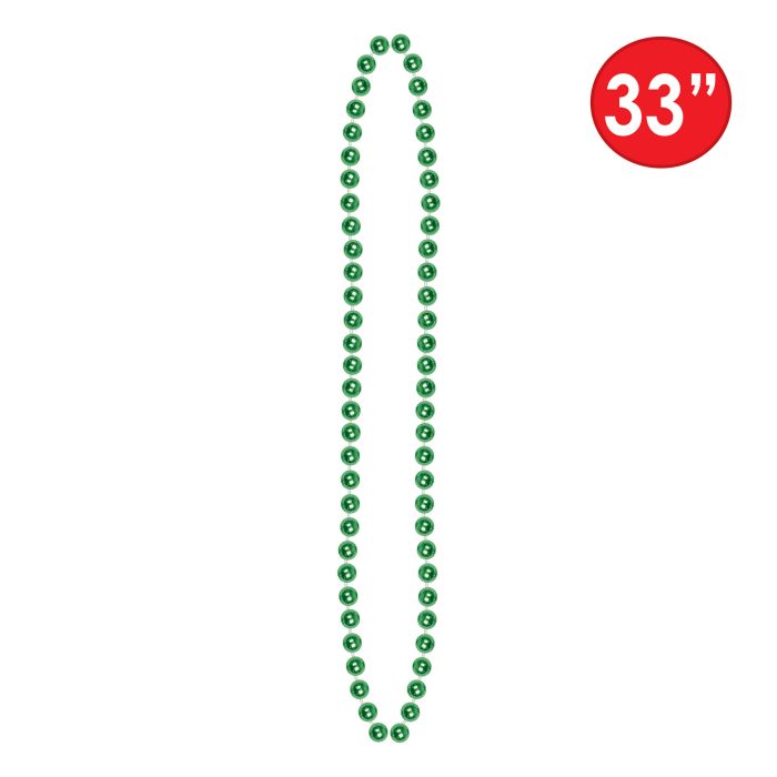 Green Party Beads - Small Round 12ct