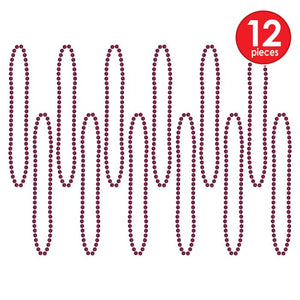 Maroon Party Beads - Small Round 12ct