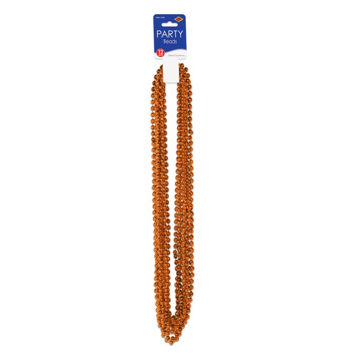 Orange Party Beads - Small Round 12ct