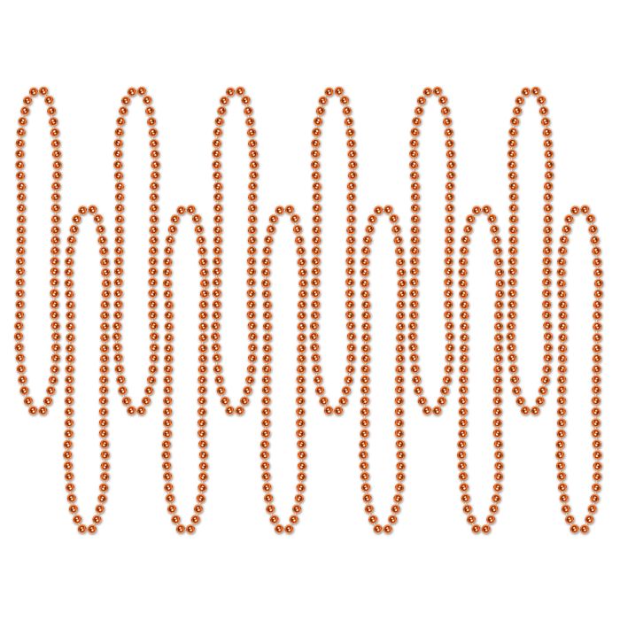 Orange Party Beads - Small Round 12ct