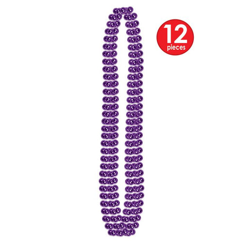 Purple Party Beads - Small Round 12ct