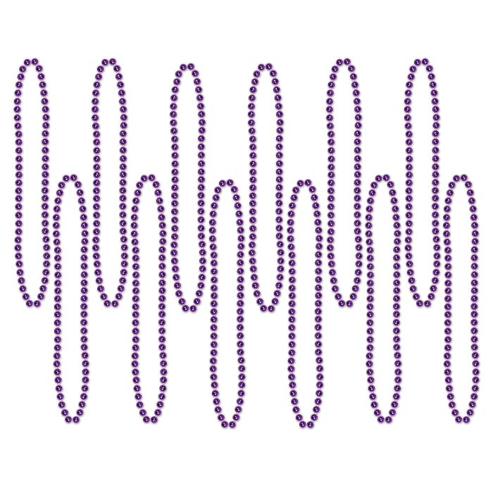 Purple Party Beads - Small Round 12ct