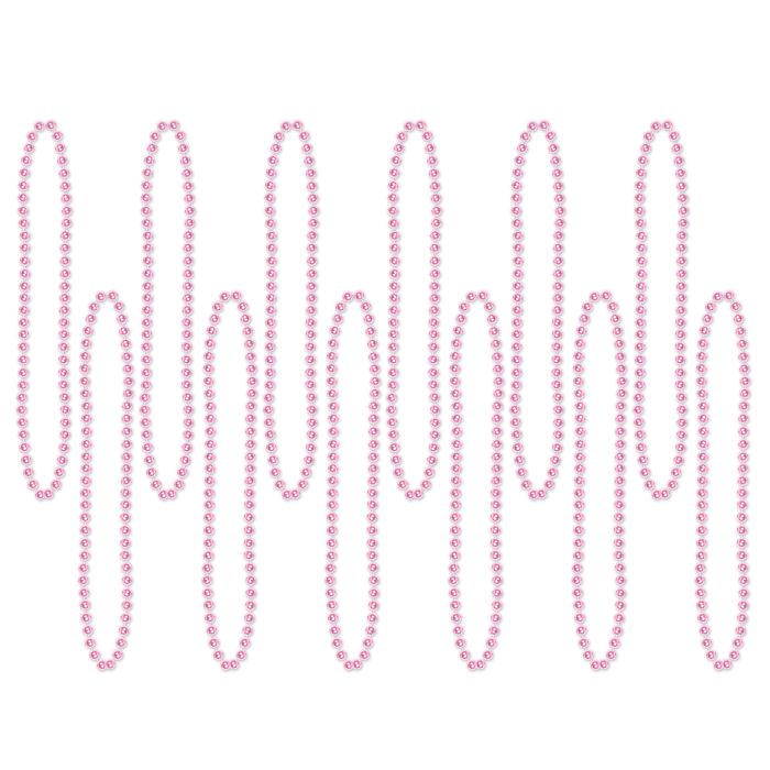Pink Party Beads - Small Round 12ct