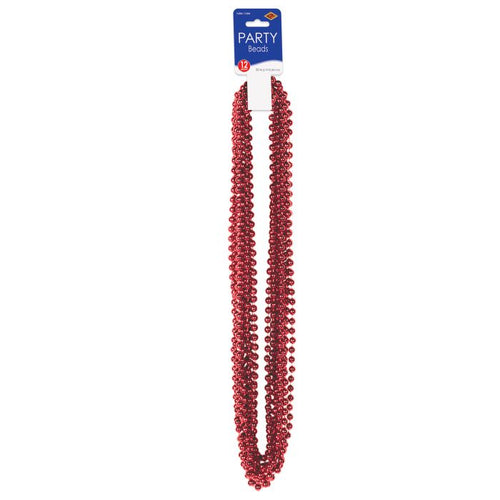 Red Party Beads - Small Round 12ct