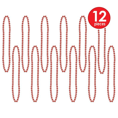 Red Party Beads - Small Round 12ct