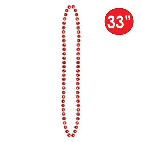Red Party Beads - Small Round 12ct