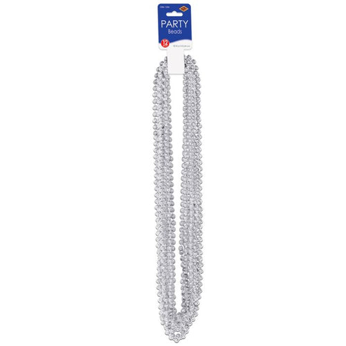 Silver Party Beads - Small Round 12ct