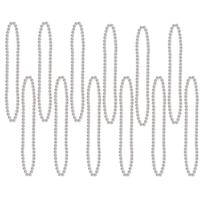 Silver Party Beads - Small Round 12ct