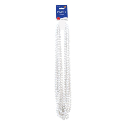 White Party Beads - Small Round 12ct