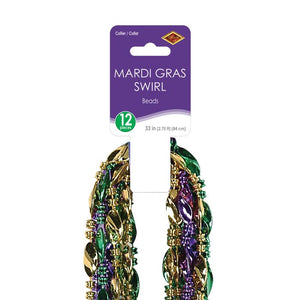 Mardi Gras Twist Beads 12ct