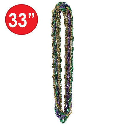 Mardi Gras Twist Beads 12ct