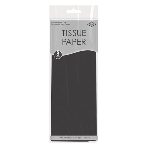 Pack of black tissue paper with packaging on a white background