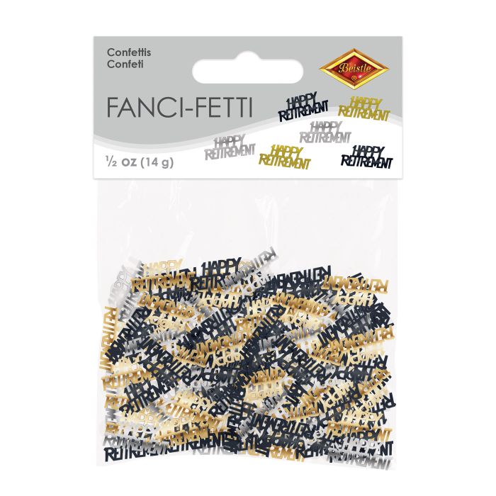 Black, Gold, Silver Retirement Confetti .5oz | Retirement
