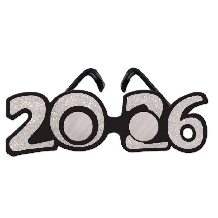 2026 Glittered Plastic Eyeglasses - Silver