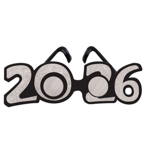 2026 Glittered Plastic Eyeglasses - Silver