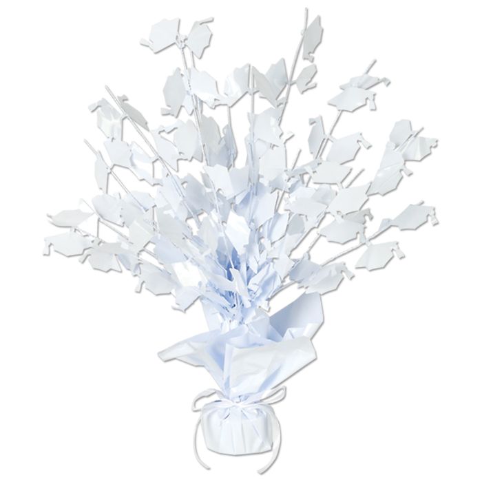 Graduate Cap Gleam 'N Burst Centerpiece | White
