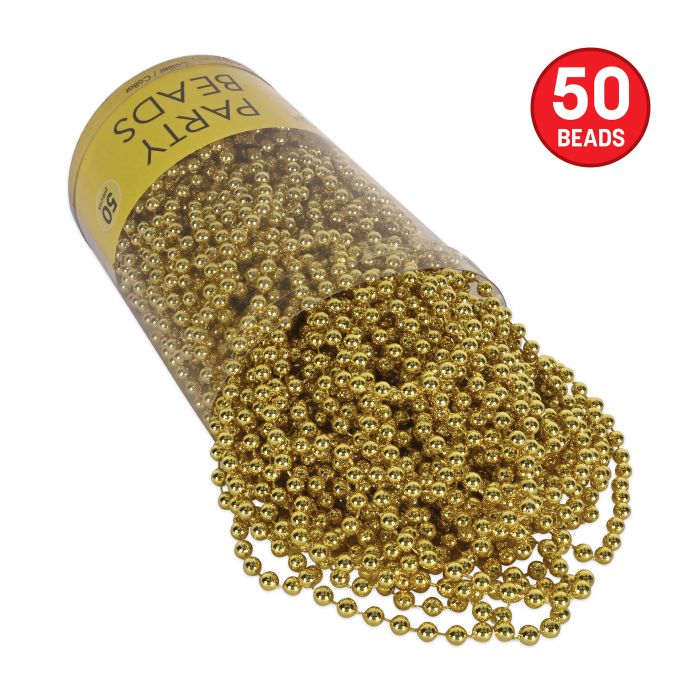Party Beads Gold 50ct
