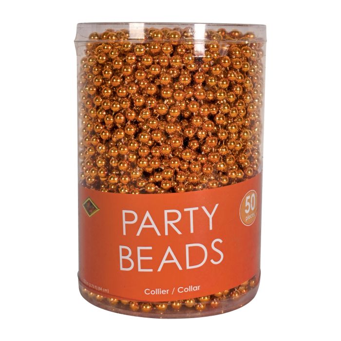 Party Beads Orange 50ct