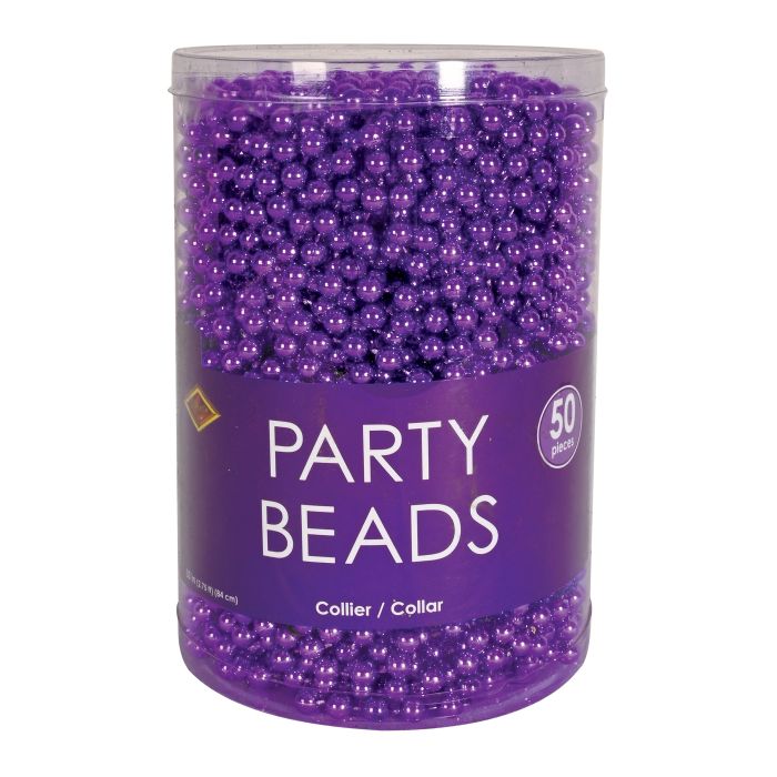 Party Beads Purple 50ct