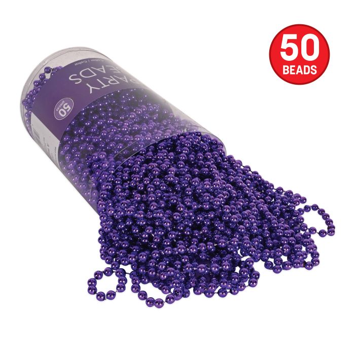 Party Beads Purple 50ct