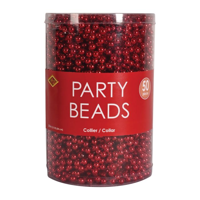 Party Beads Red 50ct