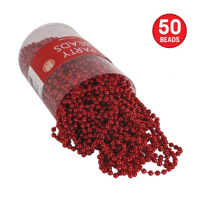 Party Beads Red 50ct
