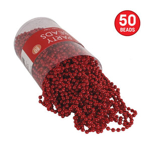 Party Beads Red 50ct