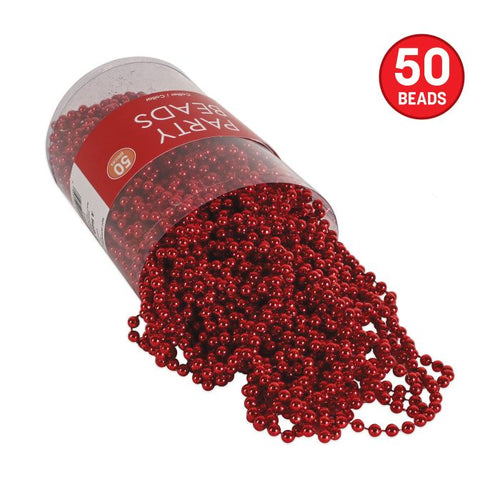 Party Beads Red 50ct
